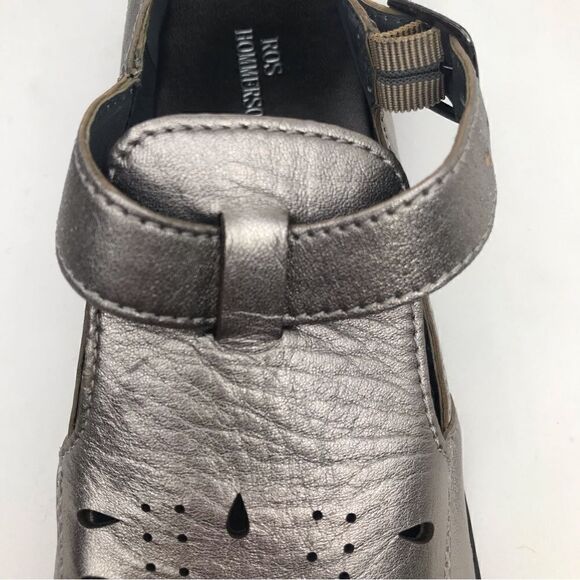 Ros Hommerson CAMEO Metallic Pewter Perforated Fisherman Loafer Sandals - Picture 12 of 16